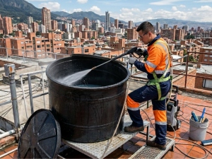 Servicio profesional de desinfección y lavado de tanques de agua en edificios