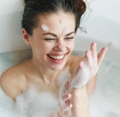 Ilustración de baño moderno con tina