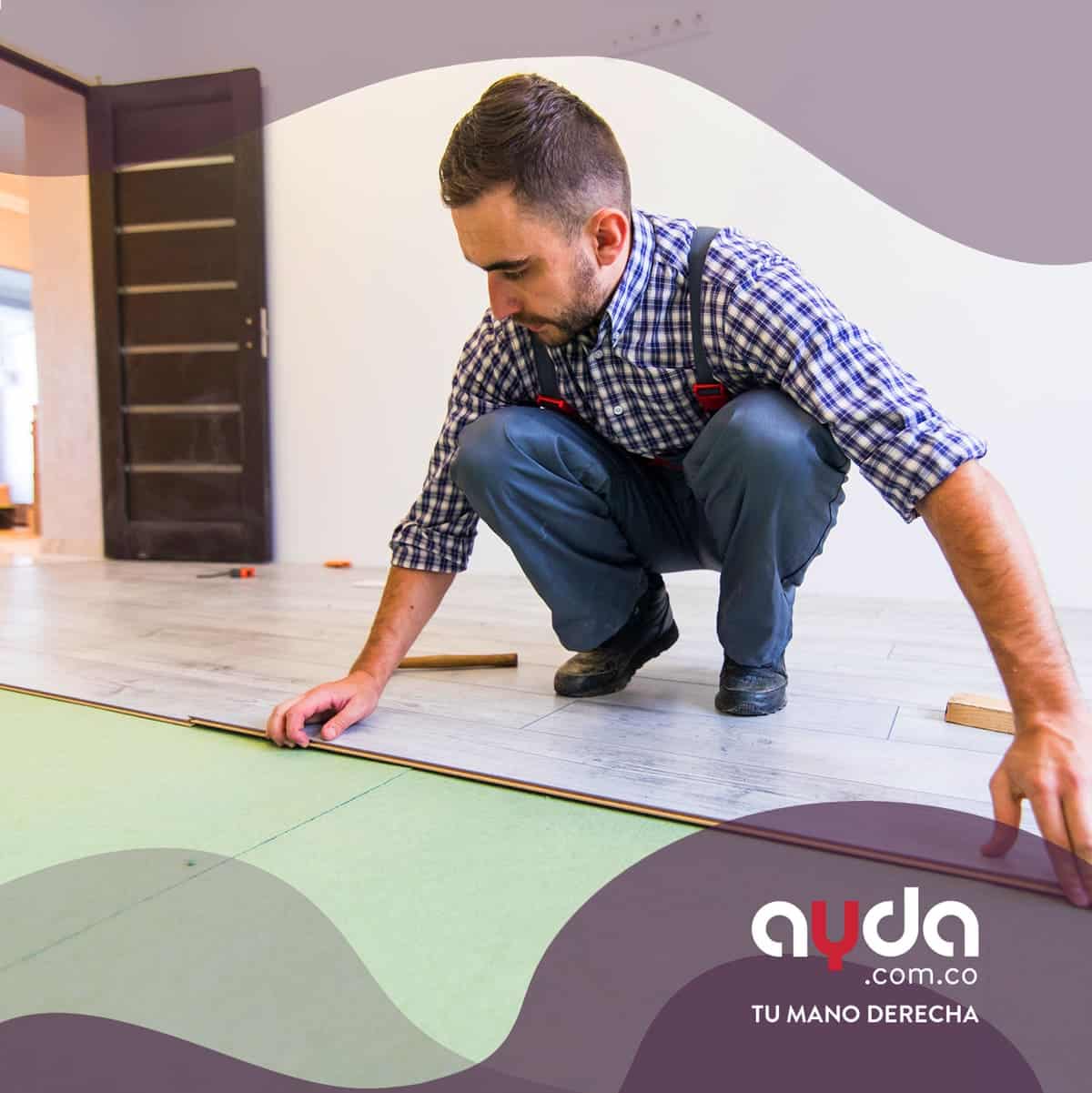 Instalación de piso laminado flotante por personal de AYDA