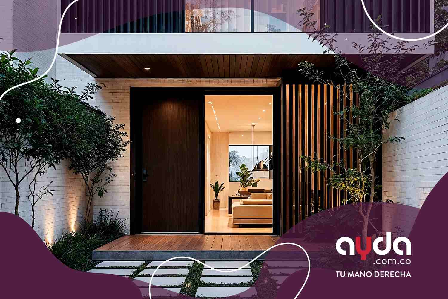 Fachada de casa moderna construida totalmente en madera vertical con toques negro